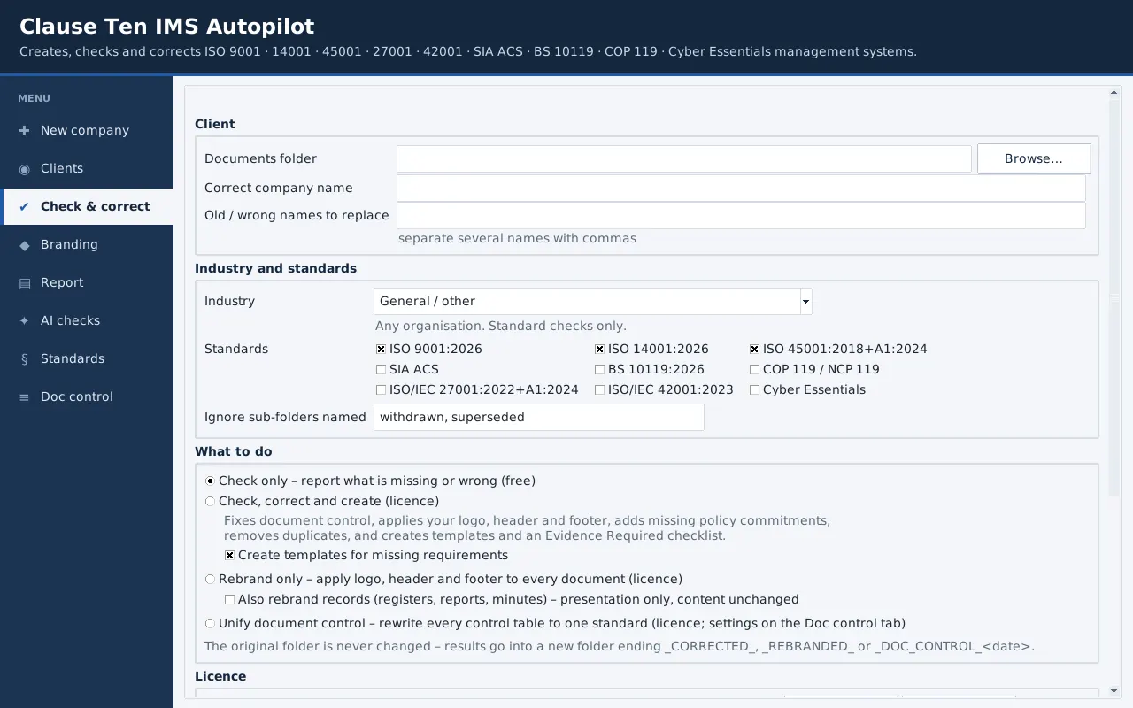 Check what a client already has - screenshot